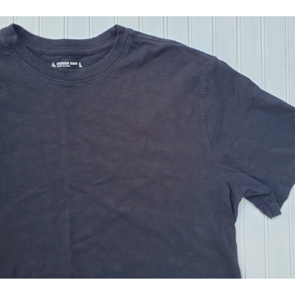 American Giant Mens Black Short Sleeve Crewneck T-Shirt Size Large Made in USA